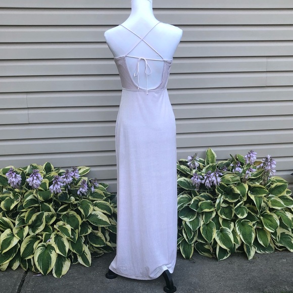 New Lilac All I Need Velvet Maxi Slip Dress - Picture 9 of 10